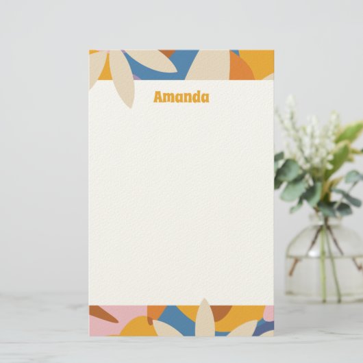 Flower Power Notepad Briefpapier (Staand voorkant)