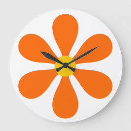 Flower Power - oranje Grote Klok