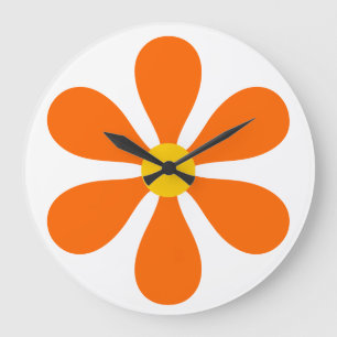 Flower Power - oranje Grote Klok