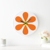Flower Power - oranje Grote Klok (Huis)