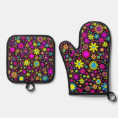 Flower Power Ovenwant & Pannenlap Set (Voorkant)