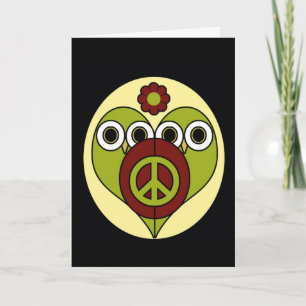 Flower Power Owls Wenskaart Kaart