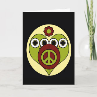 Flower Power Owls Wenskaart Kaart