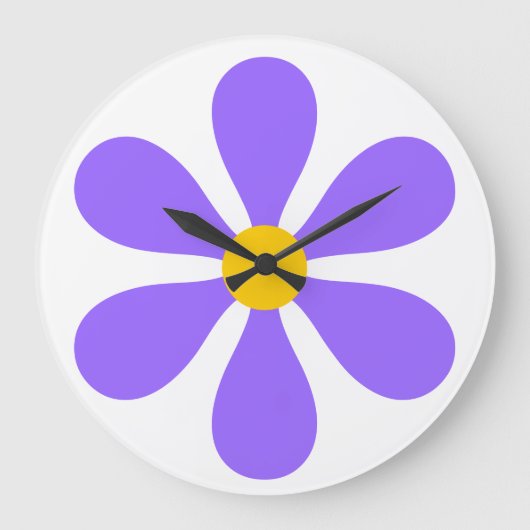 Flower Power - paars Grote Klok (Voorkant)