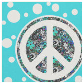 Flower Power Peace-teken II + uw backgr. en ideeën Stof (Close Up)