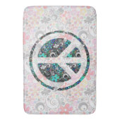 Flower Power Peace-teken III + uw backgr. en ideeë Badmat (Voorkant Verticaal)