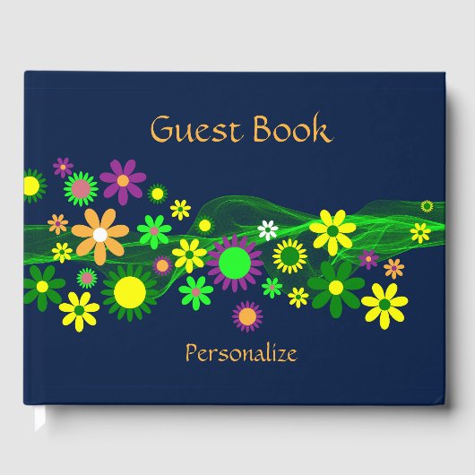 Flower Power Personaliseer Gastenboek (Voorkant)