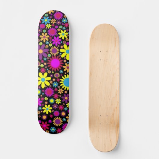 Flower Power Persoonlijk Skateboard (Voorkant)