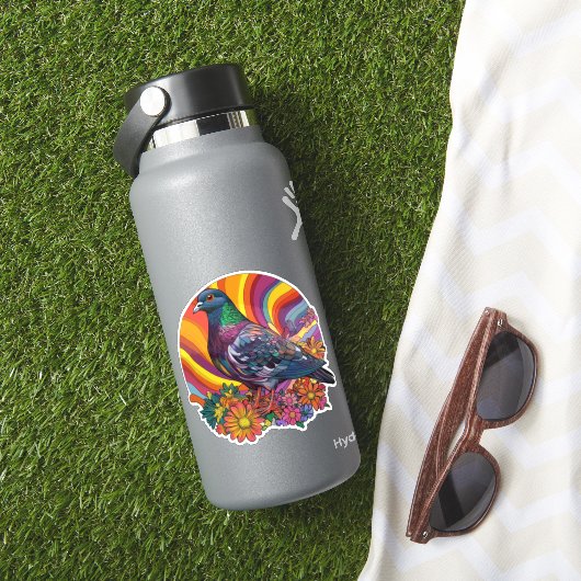 Flower Power Pigeon Sticker (HydroFlask Insitu)