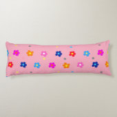 Flower Power Pink gepersonaliseerd Lichaamskussen (Achterkant)