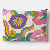 "Flower Power" print cosmetische tas (Voorkant)