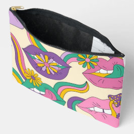 "Flower Power" print cosmetische tas