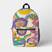 "Flower Power" print rugzak (Voorkant)