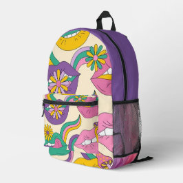 "Flower Power" print rugzak