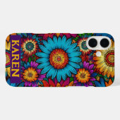 Flower Power Psychedelic Retro 60s Hippie Gift Case-Mate iPhone Case (Achterkant (horizontaal))