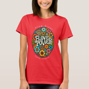 Flower Power Retro  60's Custom T-shirt