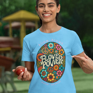 Flower Power Retro  60's Custom T-shirt