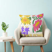 Flower Power Retro Flora Ontwerp Kussen (Stoel)