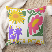 Flower Power Retro Flora Ontwerp Kussen (Deken)
