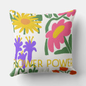 Flower Power Retro Flora Ontwerp Kussen (Achterkant)