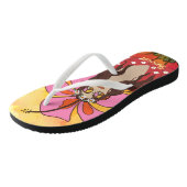 Flower Power Retro Hippie Boho 60ste verjaardag Teenslippers (Schuin)