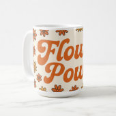 Flower Power Retro Mug – 70s Style Coffee Cup  Koffiemok (Voorkant links)
