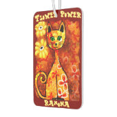 Flower Power Retro Whimsical Cat Personalized Luchtverfrisser (Links)