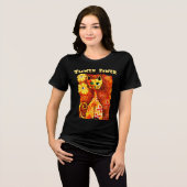 Flower Power Retro Whimsical Kat Persoonlijk Tri-Blend Shirt (Voorkant volledig)