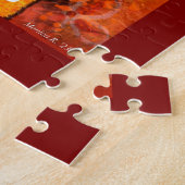 Flower Power Retro Whimsical Persoonlijke Kat Legpuzzel (Zijkant)