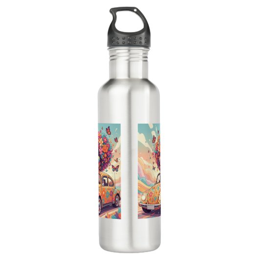 Flower Power Ride Water Bottle Waterfles (Achterkant)