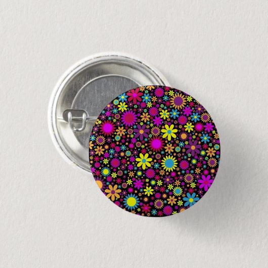 Flower Power Ronde Button 3,2 Cm (Voorkant /achterkant)