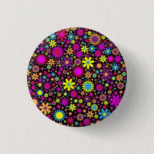 Flower Power Ronde Button 3,2 Cm (Voorkant)