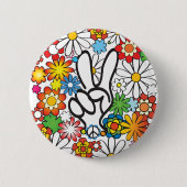 Flower Power Ronde Button 5,7 Cm (Voorkant)