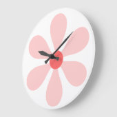 Flower Power - roze Grote Klok (Hoek)