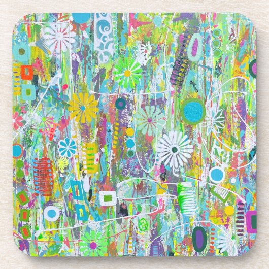 Flower Power Set van 6 Onderzetters (Voorkant)