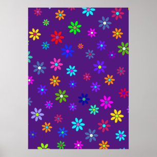 Flower Power Shower - colored pattern 1 Poster