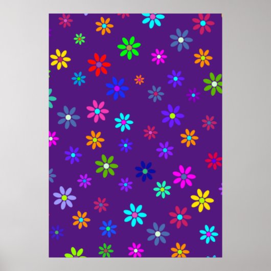 Flower Power Shower - colored pattern 1 Poster (Voorkant)