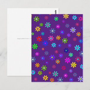 Flower Power Shower - kleurpatroon 1 Briefkaart