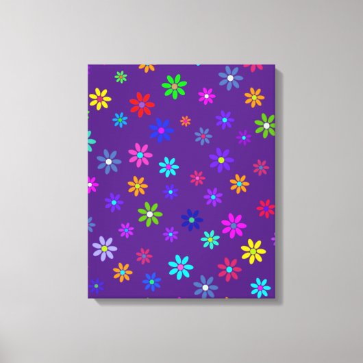 Flower Power Shower - kleurpatroon 1 Canvas Afdruk (Voorkant)