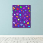 Flower Power Shower - kleurpatroon 1 Canvas Afdruk (Insitu (Houten vloer))