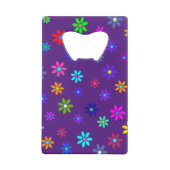 Flower Power Shower - kleurpatroon 1 Creditkaart Flessenopener (Voorkant)
