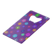 Flower Power Shower - kleurpatroon 1 Creditkaart Flessenopener (Voorkant Gekanteld)