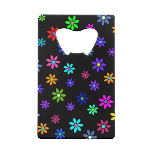 Flower Power Shower - kleurpatroon 1 Creditkaart Flessenopener (Achterkant)