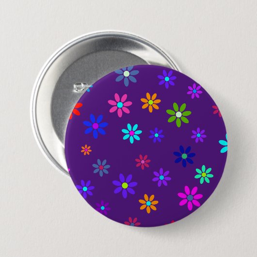 Flower Power Shower - kleurpatroon 1 Ronde Button 7,6 Cm (Voorkant /achterkant)