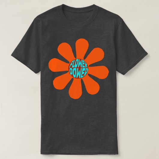 flower power sinaasappel t-shirt (Design voorkant)