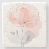 Flower Power Untersetzter Marmor Stenen Onderzetter (Voorkant)