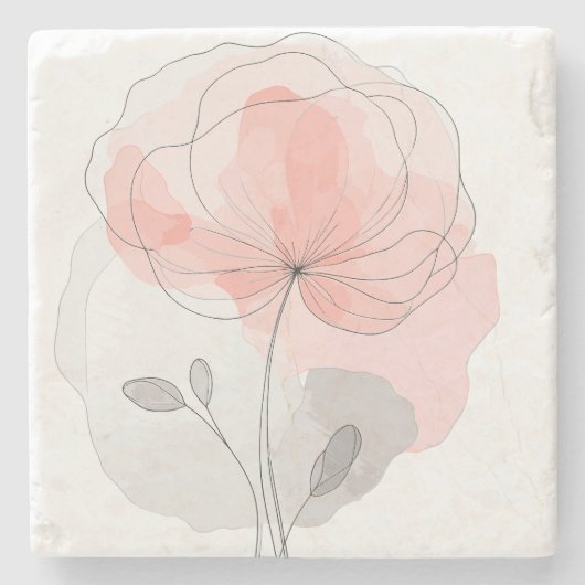 Flower Power Untersetzter Marmor Stenen Onderzetter (Voorkant)