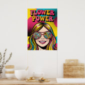 Flower Power V12 Poster (Keuken)