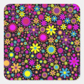 Flower Power Vierkante Sticker (Voorkant)