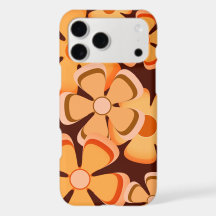 Flower Power - Vintage 70's Retro Oranje En Bruin